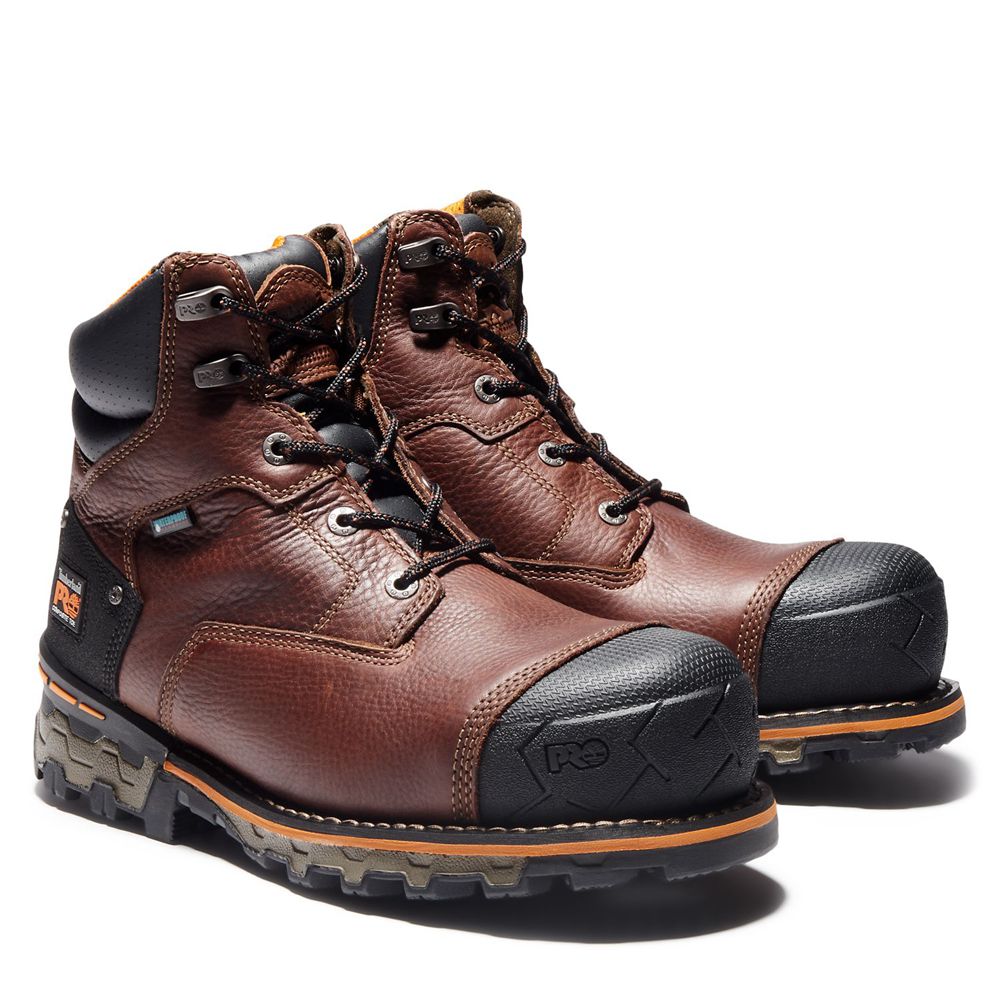 Timberland Mens Work Boots PRO® Boondock 6\" Comp Toe - Brown/Black - India DB3826410